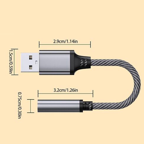 USB to 3.5mm Auditory Adapter External Sound Card for Headphones and Microphones for Laptop Widely Used External Sound Card in Kuwait