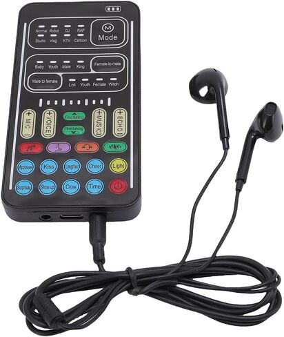 Voice Changer, Portable, General Compatible Small Sound Card, Versatile, with Headphone Microphone for Phone, Computer, Tablet in Kuwait