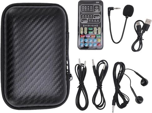 Voice Changer, Portable, General Compatible Small Sound Card, Versatile, with Headphone Microphone for Phone, Computer, Tablet in Kuwait