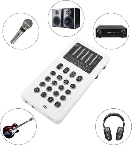 Asixxsix Portable Voice Changer Live Sound Card, Cool LED Lights Sound Board Voice Disguiser with 8 Effects for PC Phone Laptop for Game Music Recording Gaming in Kuwait