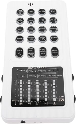 Asixxsix Portable Voice Changer Live Sound Card, Cool LED Lights Sound Board Voice Disguiser with 8 Effects for PC Phone Laptop for Game Music Recording Gaming in Kuwait