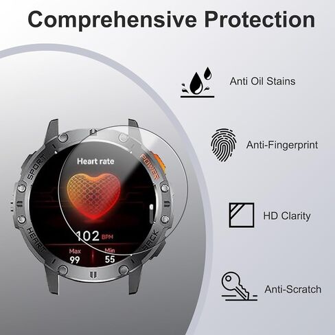 6 Pack Screen Protector for LIGE 1.43inch Smart Watch– 6H TPU Film,Anti-Scratch, Anti-Fingerprint,Bubble-Free,Shatterproof,Dustproof,Touch Sensitive,Full Protection for Watch Display in Kuwait
