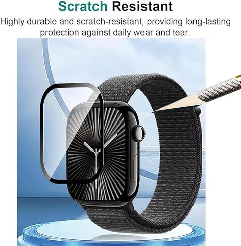 3 Pack For Apple Watch Series11 46mm Screen Protector watch film [HD Clear] Apple Watch Series 11/10 46mm 3D Curved Soft Smart Watch Protective Film (Not Glass) [Ultra Shatterproof] in Kuwait