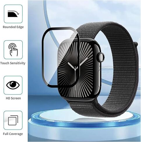 3 Pack For Apple Watch Series11 46mm Screen Protector watch film [HD Clear] Apple Watch Series 11/10 46mm 3D Curved Soft Smart Watch Protective Film (Not Glass) [Ultra Shatterproof] in Kuwait