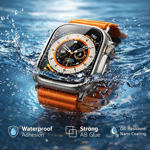 Mizi 3 Pack Tempered Glass Compatible with Apple Watch Ultra 3 (2025)/Ultra 2/Ultra 49mm, Screen Protector with Auto-Alignment Installation Frame, HD Clear, Anti-Scratch, Bubble-Free, Touch Sensitive in Kuwait