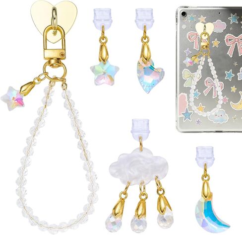 Star Phone Charm Chain for E-Reader with 4 Matching Phone Dust Plug Charm Type C for E-Reader Protector Accessory in Kuwait