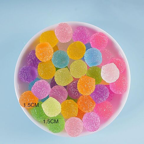 30PCS Assorted Candy Slime Charms,Resin Fake Candy Charms for Crafts,Embellishments,Phone Cases,Nail DIY Decor(Mixed Color) in Kuwait
