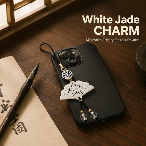 BUNNYTOO 2Pcs Handmade Phone Charm Good Luck White Jade Beaded Camera Cell Phone Strap Bag Charms Decor for Women Y2K Accessories Keychain Pendant Gift in Kuwait
