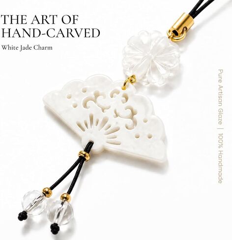 BUNNYTOO 2Pcs Handmade Phone Charm Good Luck White Jade Beaded Camera Cell Phone Strap Bag Charms Decor for Women Y2K Accessories Keychain Pendant Gift in Kuwait