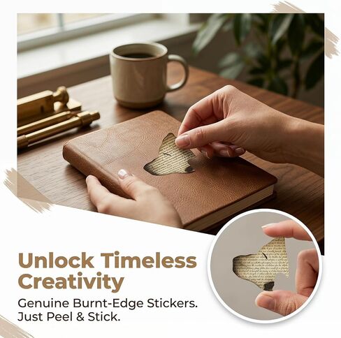 50Pcs Retro Burnt English Fragment Vinyl Sticker Pack, Vintage Paper Collage Decals for Scrapbooking, Journal, Laptop, Water Bottle, Skateboard, Phone, Car, Travel Gear in Kuwait