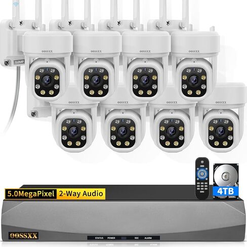 5MP PT Wireless Security Camera System 4Pcs Outdoor Cameras 2TB HDD in Kuwait