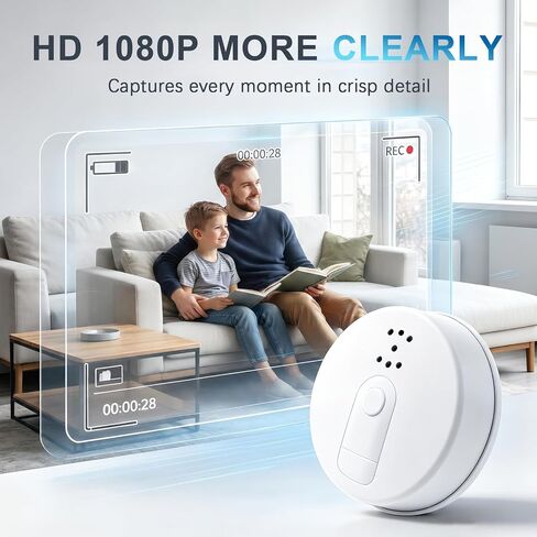 WiFi Hidden Spy Smoke Detector Camera HD1080P Wireless Indoor Nanny Cam in Kuwait