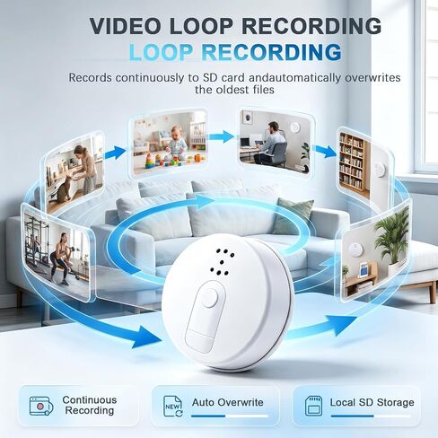 WiFi Hidden Spy Smoke Detector Camera HD1080P Wireless Indoor Nanny Cam in Kuwait