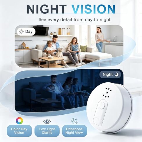 WiFi Hidden Spy Smoke Detector Camera HD1080P Wireless Indoor Nanny Cam in Kuwait
