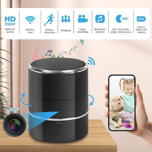 SOPKVL Bluetooth Speaker Dome Camera, 240° Ultra-Wide Angle Lens in Kuwait