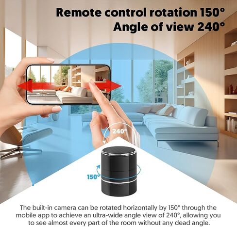 SOPKVL Bluetooth Speaker Dome Camera, 240° Ultra-Wide Angle Lens in Kuwait