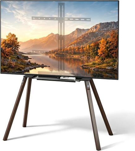 Easel TV Stand 32-70 Inch, 4-Leg Wood Stand with Shelf in Kuwait