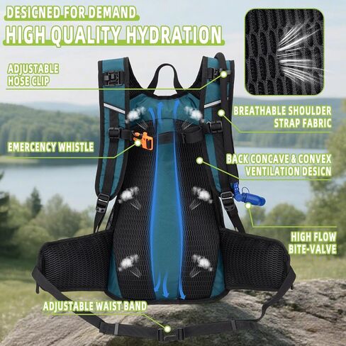 Hydration Backpack, Lightweight Water Backpack for Hiking with 3L Leak Proof Water Bladder, Insulated Hydration Pack Ideal for Hiking and Cycling, 18L in Kuwait