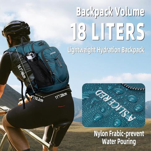 Hydration Backpack, Lightweight Water Backpack for Hiking with 3L Leak Proof Water Bladder, Insulated Hydration Pack Ideal for Hiking and Cycling, 18L in Kuwait