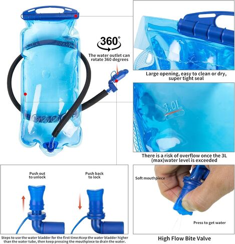 Hydration Backpack, Lightweight Water Backpack for Hiking with 3L Leak Proof Water Bladder, Insulated Hydration Pack Ideal for Hiking and Cycling, 18L in Kuwait