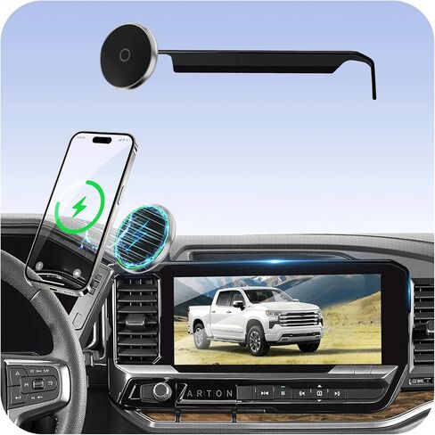 Phone Holder for Chevy Silverado 1500/2500/3500 (2022-2026, ONLY Fits 13.4" Screen), MagSafe Car Mount, 15W Magnetic Wireless Charger, 360° Rotating, Hands Free, 2023 Silverado Accessories Interior in Saudi Arabia