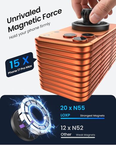 LOXP Strongest Magnetic Tesla Phone Mount Aluminum - Metallic Black in Saudi Arabia