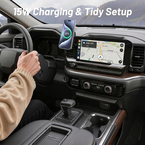 Phone Holder for Chevy Silverado 1500/2500/3500 (2022-2026, ONLY Fits 13.4" Screen), MagSafe Car Mount, 15W Magnetic Wireless Charger, 360° Rotating, Hands Free, 2023 Silverado Accessories Interior in Saudi Arabia