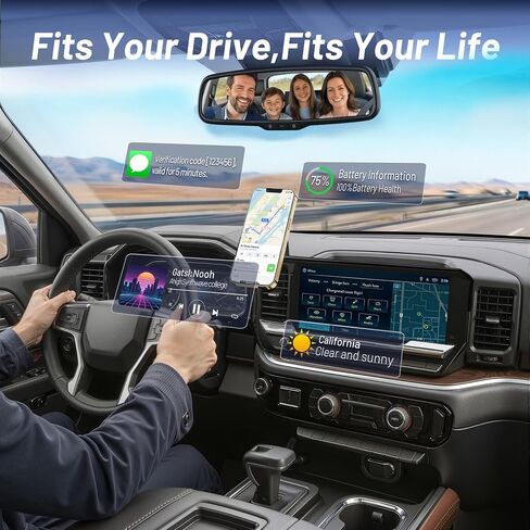 Phone Holder for Chevy Silverado 1500/2500/3500 (2022-2026, ONLY Fits 13.4" Screen), MagSafe Car Mount, 15W Magnetic Wireless Charger, 360° Rotating, Hands Free, 2023 Silverado Accessories Interior in Saudi Arabia