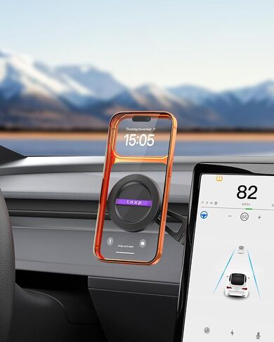 LOXP Strongest Magnetic Tesla Phone Mount Aluminum - Metallic Black in Saudi Arabia