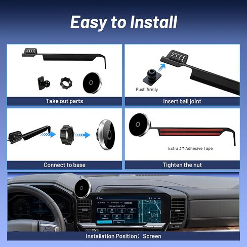 Phone Holder for Chevy Silverado 1500/2500/3500 (2022-2026, ONLY Fits 13.4" Screen), MagSafe Car Mount, 15W Magnetic Wireless Charger, 360° Rotating, Hands Free, 2023 Silverado Accessories Interior in Saudi Arabia