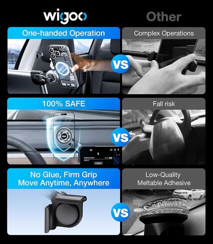 Wigoo for Tesla Model 3/Y/YL Accessories Magnet Phone Mount, Clamp(No Glue) in Saudi Arabia