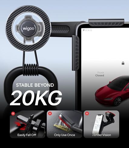 Wigoo for Tesla Model 3/Y/YL Accessories Magnet Phone Mount, Clamp(No Glue) in Saudi Arabia