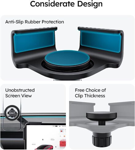 Wigoo for Tesla Model 3/Y/YL Accessories Magnet Phone Mount, Clamp(No Glue) in Saudi Arabia