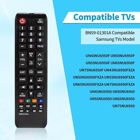 Replace Remote for Samsung TV UN43NU6950F UN50NU6950F UN55NU6950F UN65NU6950F in Saudi Arabia