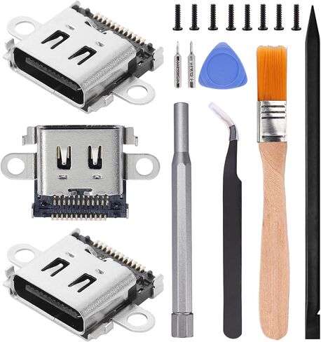 Ikpek 3-Pack Charging Port Replacement for Nintendo Switch Lite, USB C Type-C SYNC & Charge Socket Connector Replacement for NS Lite HDH-001 in Kuwait