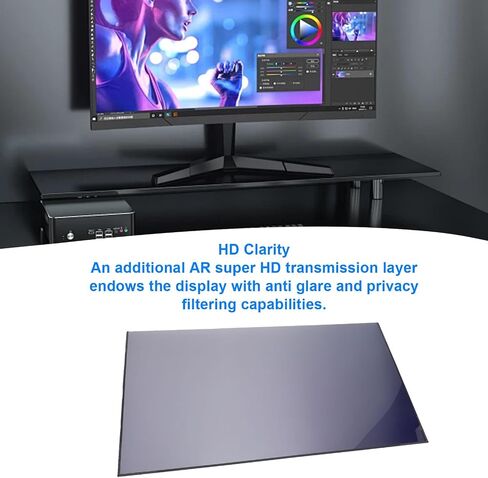 Magnetic Privacy Screen for 27 Inch 16:9 Monitor, 60 Viewing Angle AR Anti dazzle Oil Proof PET Film, with Magnetic Strips for Computer in Kuwait