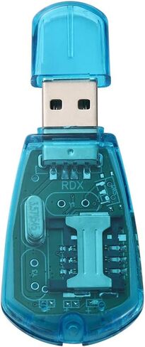 USB SIM Card Reader for PC, Compatible with Windows XP/Vista/7, Standard SIM Backup and Copy Tool with SMS Management, Clear Blue in Kuwait