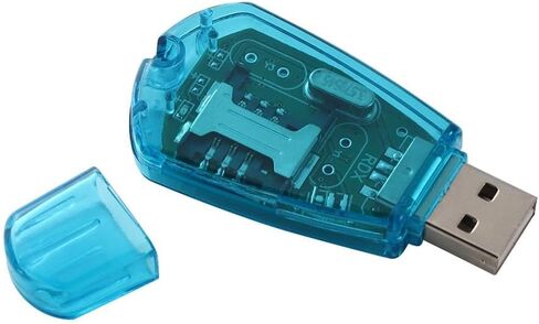 USB SIM Card Reader for PC, Compatible with Windows XP/Vista/7, Standard SIM Backup and Copy Tool with SMS Management, Clear Blue in Kuwait