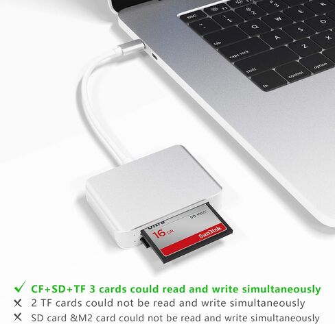 USB C Card Reader, 5-in-1 Multi-Slot Memory Card Hub for CF/SD/Micro SD/M2 in Kuwait