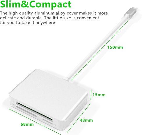 USB C Card Reader, 5-in-1 Multi-Slot Memory Card Hub for CF/SD/Micro SD/M2 in Kuwait