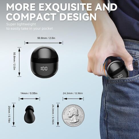 Mini Invisible Earbuds Wireless Bluetooth, Small Earbuds for Small Ears Canals, Tiny Discreet Sleep Headphones for Side Sleepers, Comfortable Noise Canceling Earphones for Work Gym, Skin in Kuwait