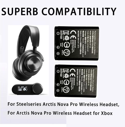 𝟮𝟬𝟮𝟲 𝗡𝗲𝘄 𝗨𝗽𝗴𝗿𝗮𝗱𝗲𝘀 NP-45 Battery Replacement for Steelseries Arctis Nova Pro Wireless Headset, for Arctis Nova Pro Wireless Headset for Xbox,for PlayStation 2-Pack in Kuwait