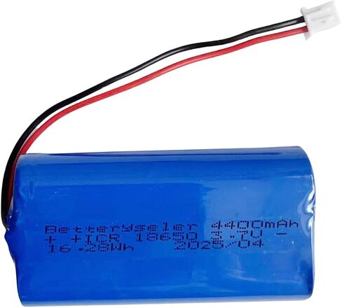 1Pc 3.7v 4400mAh Li ion Rechargeable Battery Pack with XH-2p 2.54 Big Plug 16.28Wh/4.4A (Battery Size,6.75x3.68x1.85cm) for Bluetooth Speaker, Solar Light etc in Kuwait