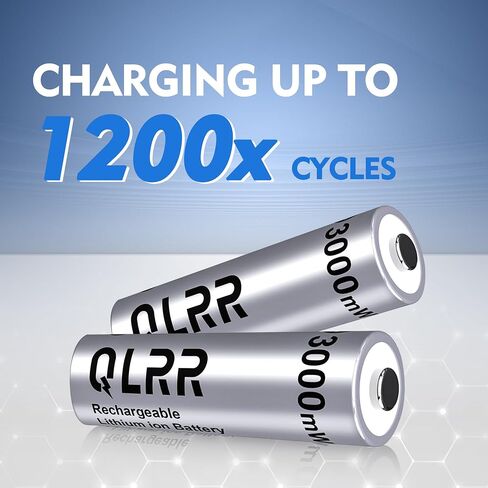 Rechargeable AA Lithium Batteries, 16 Pack, 3000mWh, 1.5V in Kuwait