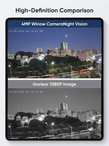 Zmodo 2026 New 4MP 2.5K Window Security Camera, 2.4/5GHz WiFi Indoor Camera in Kuwait