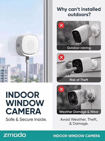 Zmodo 2026 New 4MP 2.5K Window Security Camera, 2.4/5GHz WiFi Indoor Camera in Kuwait