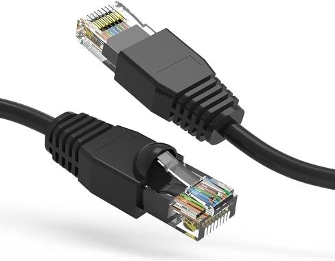 25Ft Cat6A UTP Ethernet Network Booted Cable Black, 1 Pack in Kuwait