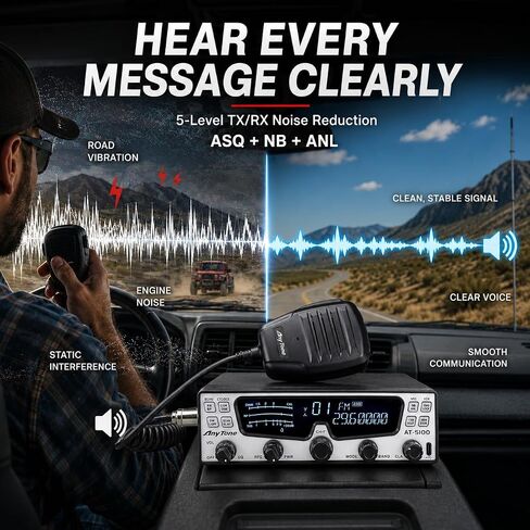 AnyTone AT-5100 10 Meter Amateur Radio, SSB/CW/AM/FM Mobile Transceiver in Kuwait