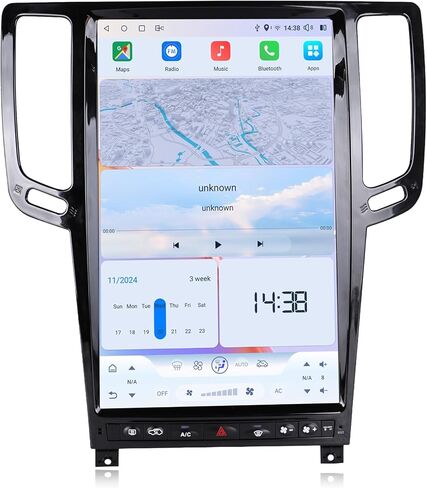 Radio for Infiniti: 64G Car Stereo with Bluetooth AM FM Carplay for Infiniti G25 G37 G375 Q60 2007-2013, 14.5" Aftermarket Touch Screen Android System Head Unit with Backup Camera FM in Kuwait