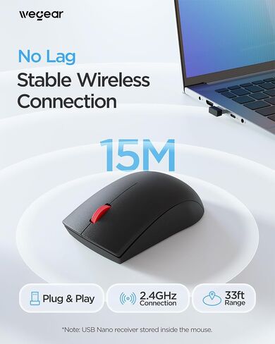 wegear USB Wireless Mouse for Laptop PC Mac, 2.4G Nano USB-A Mouse in Kuwait